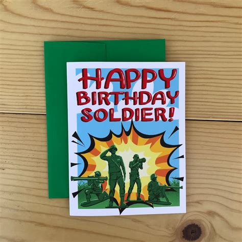 Happy Birthday Soldier Army Man Birthday Card For Boy For Etsy