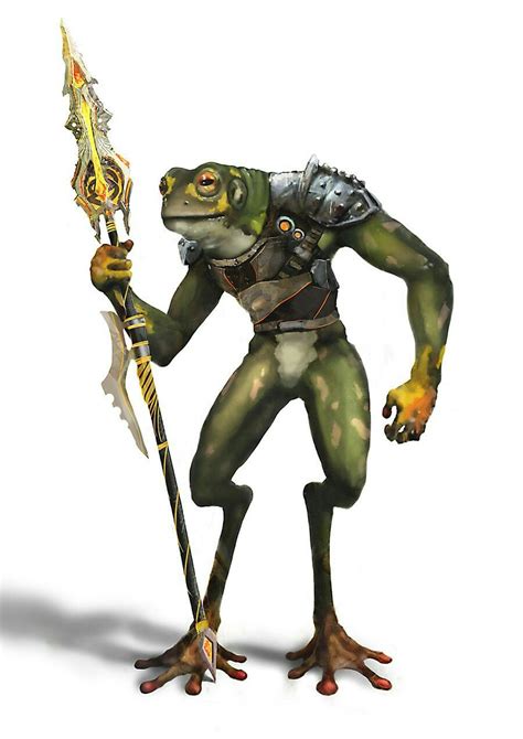Tulh Warrior A Humanoid With The Basic Appearance Of A Frog Wielding A