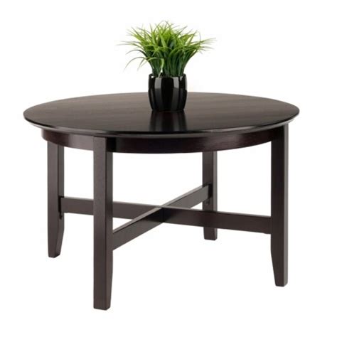 Winsome Toby 30 Round Transitional Solid Wood Coffee Table In Espresso