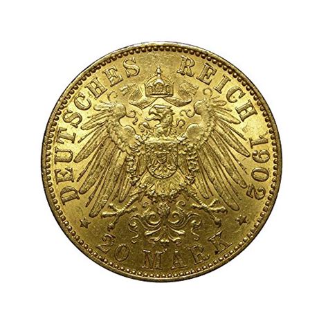 1902 Prussia 20 Mark German Gold Coin Collectible Coins