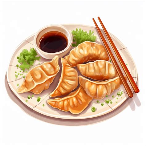Premium Ai Image There Is A Plate Of Dumplings And Chopsticks On A