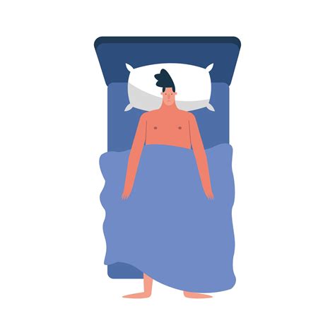 Young Man With Insomnia In Bed 1870284 Vector Art At Vecteezy