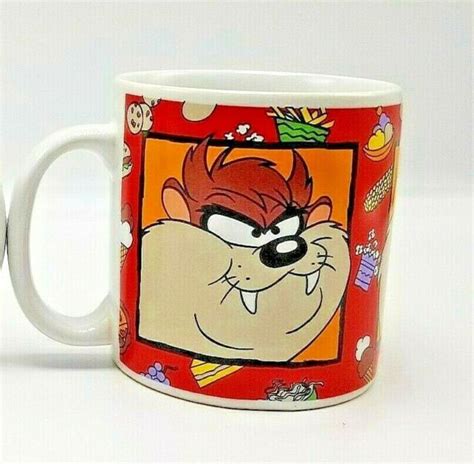 vintage 1994 taz coffee cup mug sakura warner brothers ebay