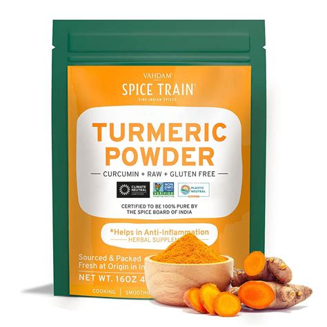 Buy Spice Train Organic Turmeric Root Powder 454g 1lb Lab Tested