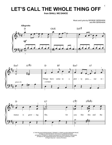 George Gershwin Lets Call The Whole Thing Off Sheet Music Pdf Notes