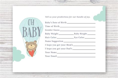 Get free printable baby cards. Printable Baby Prediction Card | Creative Illustrator ...