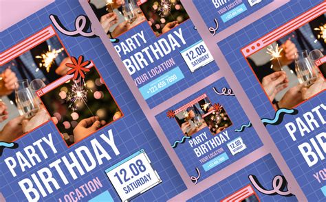 Birthday Party Invitation Flyer Template Templatemonster