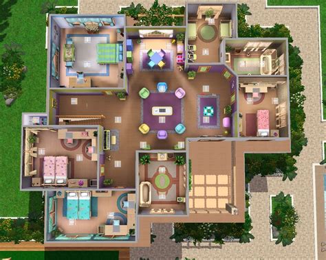 Sims 3 House Plan Ideas Image Plans Дом симсов Чертежи дома План дома