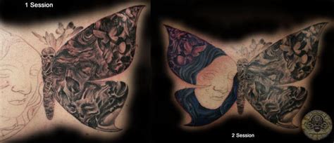 Butterfly Skull Faces In Prog By 2face Tattoo On Deviantart