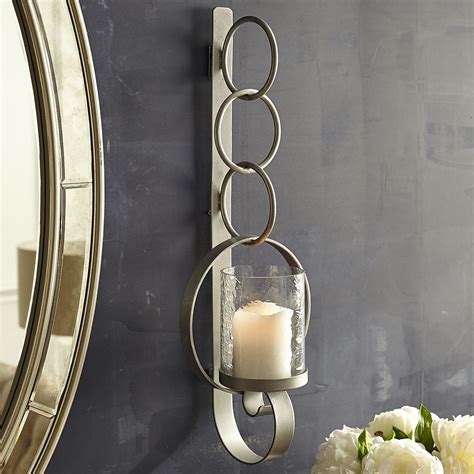 Circle Wall Sconce Brushed Silver Candle Wall Sconces Candle