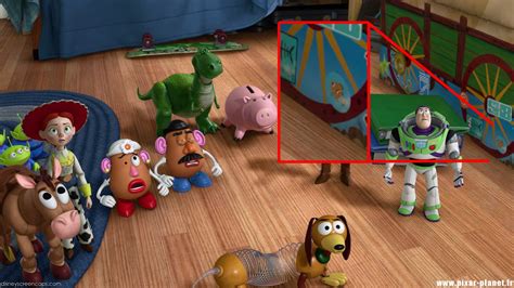 The Toy Story Characters Appear To Be Looking At Each Other S Own Character In This Scene