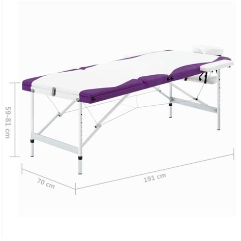 Table De Massage Pliable 3 Zones Aluminium Blanc Et Violet Xid Cdiscount Santé Mieux Vivre