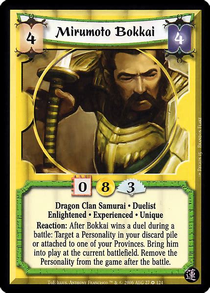 Mirumoto Bokkai Expcard L5r Legend Of The Five Rings Wiki Fandom