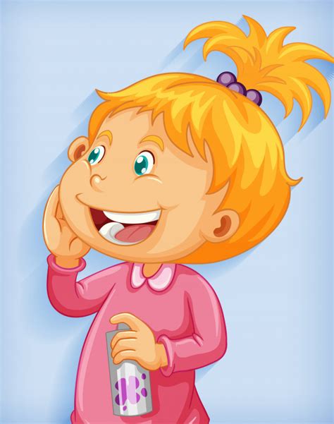 Free Vector Cute Little Girl Smile Cartoon Character Isolated On Blue