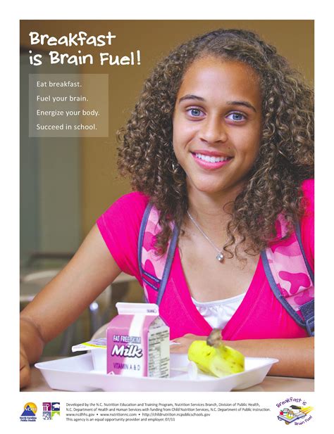 Breakfast Is Brain Fuel Poster School Nutrition Nutrition Eat Breakfast