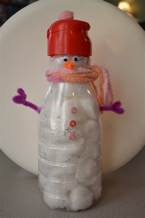 Snowman Made With Creamer Bottle Creamer Bottle Crafts Pinterest
