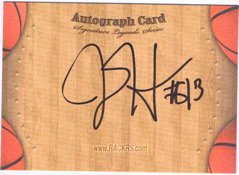James Harden Autographed Rackrs Card In Person James Harden