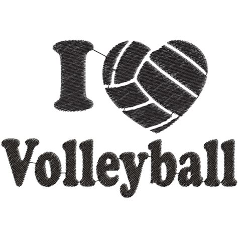 Matriz De Bordado I Love Volleyball