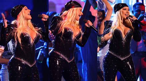 Christina Aguilera Shines In Bejeweled Latex At Latin Grammys