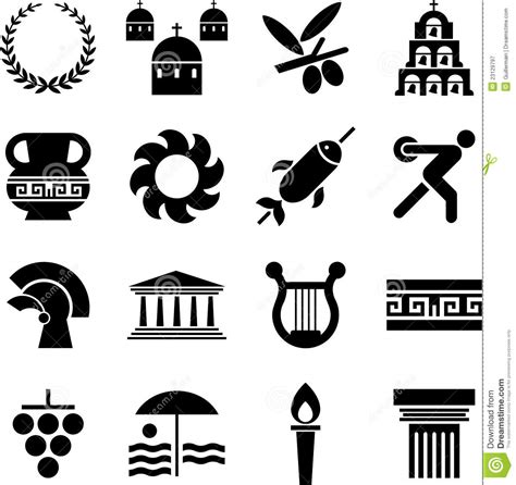 How do you make a pictogram? Greece pictograms stock vector. Illustration of archeology ...