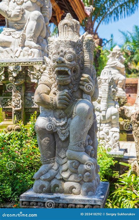 Ancient Traditional Balinese Statue Of The Deity Barong Stock Photo
