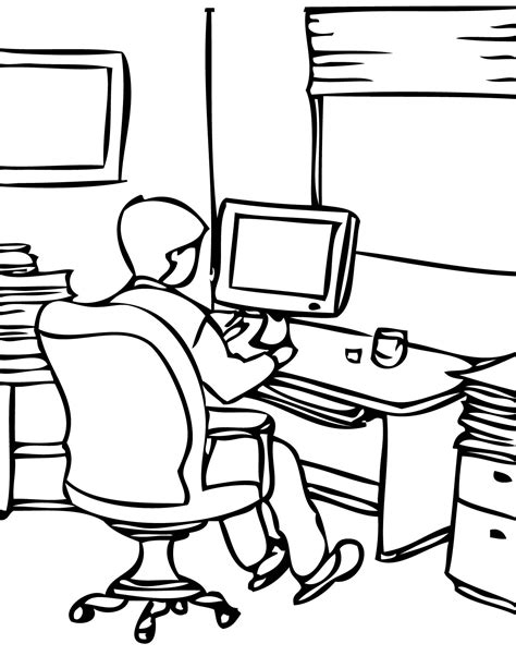 Office Coloring Pages At Free Printable Colorings