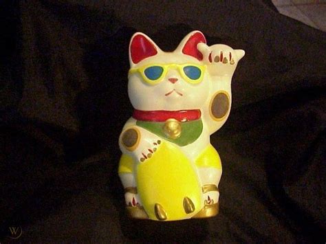Rare Ceramic Mejiro Hawaii 5 12 Shaka Cat Maneki Neko Clyde Chee