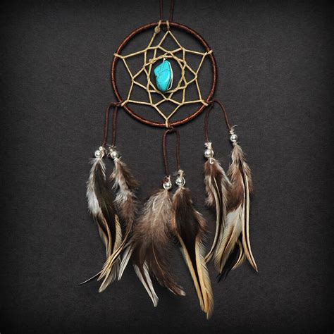 Brown Turquoise Stone Car Mirror Dream Catcher Boho Car Decor Boho