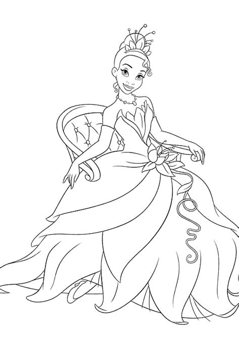 Princess tiana coloring pages easy disney princesses drawing. Free Printable Princess Tiana Coloring Pages For Kids