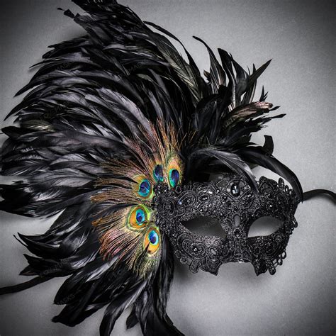 Luxury Traditional Venice Women Carnival Masquerade Venetian Mask Black