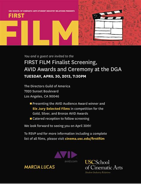 Usc Cinematic Arts Avid Awards And Ceremony And Screening
