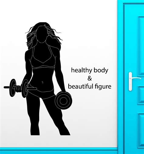 Gym Fitness Wall Stickers Sports Healthy Lifestyle Body Figure Decal Ig2492 Wall Stickers