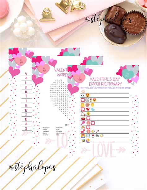 Fun Set Of Three Different Printables Includes A V Day Emoji