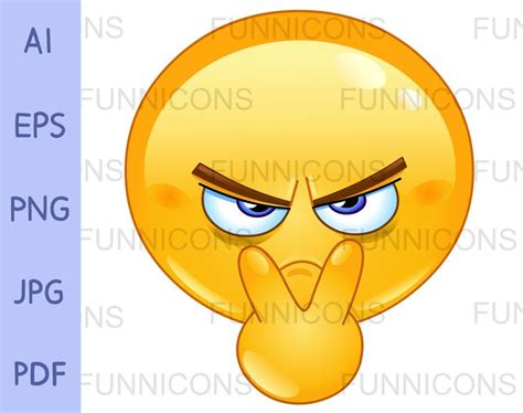 Clipart Cartoon Of An Angry Emoji Emoticon Pointing To His Eyes Ai Eps
