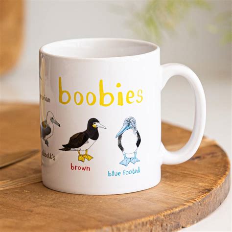 Set Of Four Bird Mugs Tits Boobies Cocks And Peckers By Sarah Edmonds Illustration