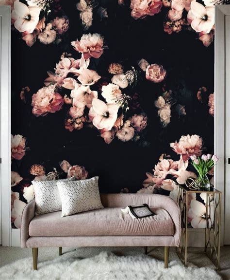 Dutch Dark Vintage Floral Removable Wallpaper Peel And Stick Etsy