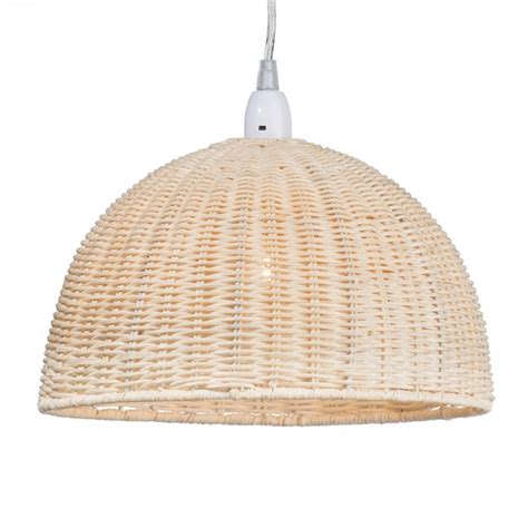 The shapes are similar to old industrial lamps, but these lampshades are not made on an assembly line. Natural Woven Wooden Easy Fit Pendant Light Rattan Dome ...