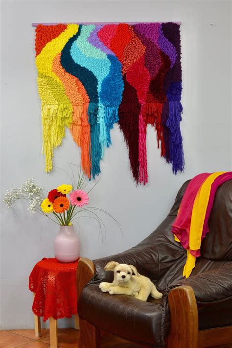 Handwoven Wall Hanging A Tapestry Colourful Large Handwoven Wall
