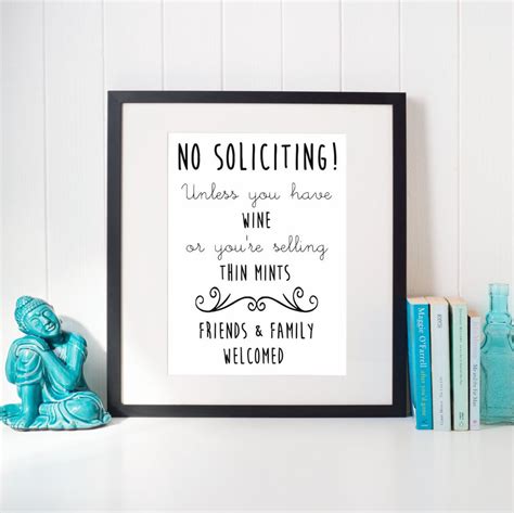 No Soliciting Sign Printable Funny Wine Thin Mints