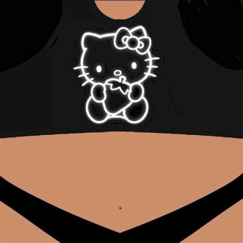 An Image Of A Hello Kitty Shirt On The Back Of A Woman S Stomach