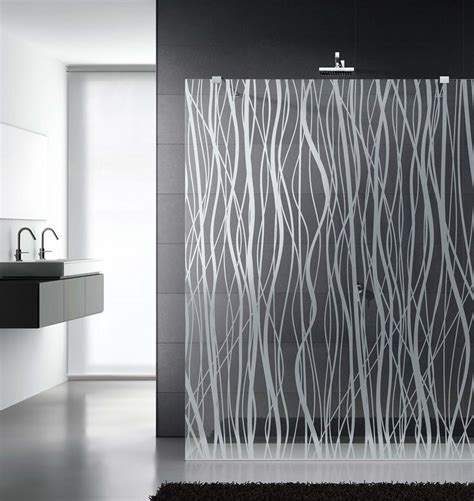 Decor Design Satin Etched Glass From Italy In Bold Fili Two Textured Pattern Glass Shower