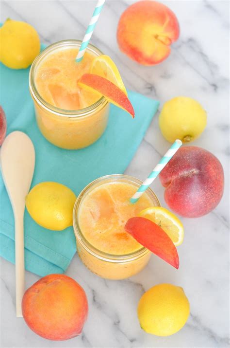 Fresh Peach Lemonade Recipe Peach Lemonade Food Lemonade Recipes
