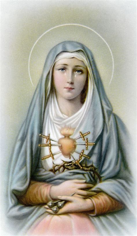 Seven Sorrows Of Mary Holy Card Blessed Mother Our Lady Of Sorrows Holy Mary