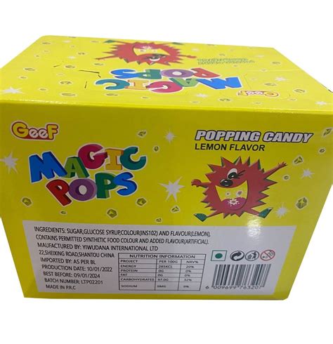 Geeef Light Yellow Magic Pops Lemon Flavor Candy Packaging Type Box