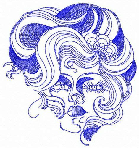 Haughty Woman Face Embroidery Design Embroidery Designs Machine