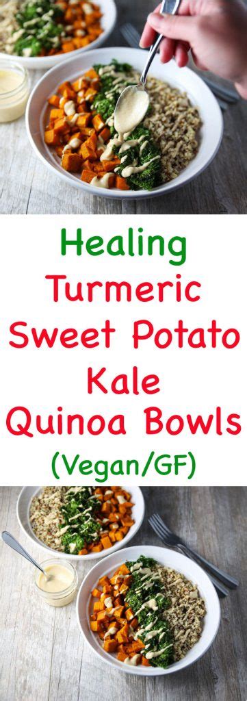 Healing Turmeric Sweet Potato Kale Quinoa Bowls Tastefulventure