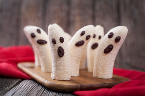 Homemade Halloween Scary Banana Ghosts Monsters With Chocolate Faces