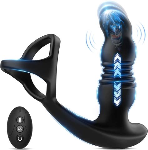 Thrusting Prostate Massager Vibrator With Cock Ring 7 Vibrating 3