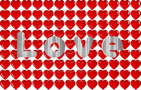 3d Background Of Many Hearts With The Inscription Love Stock Illustration Illustration Of