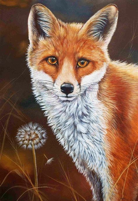 Special Offer High Quality Art Oil Painting Fox Top Wildlife Animal